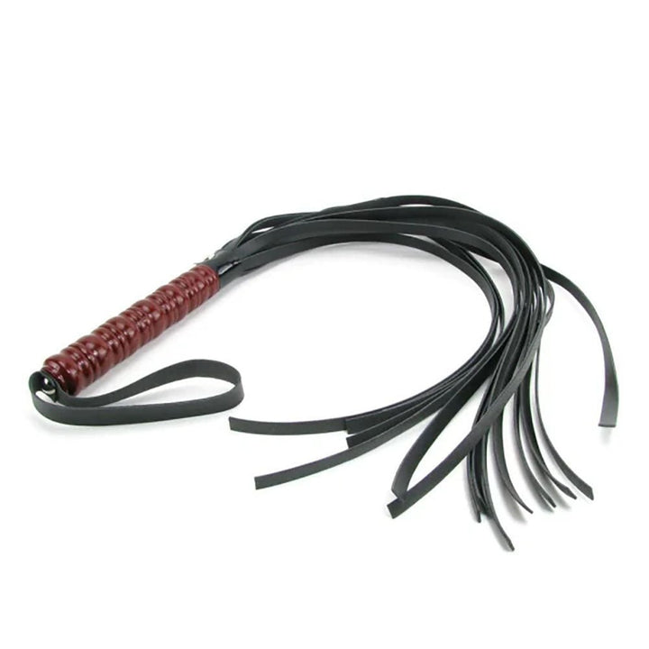 Sex & Mischief Mahogany Flogger with Wooden Handle - Black