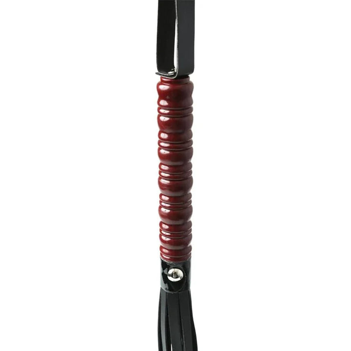 Sex & Mischief Mahogany Flogger with Wooden Handle - Black