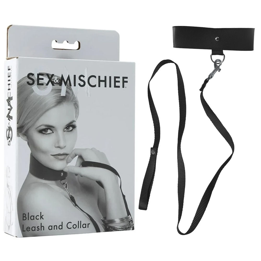 Sex & Mischief Leash & Collar - Black