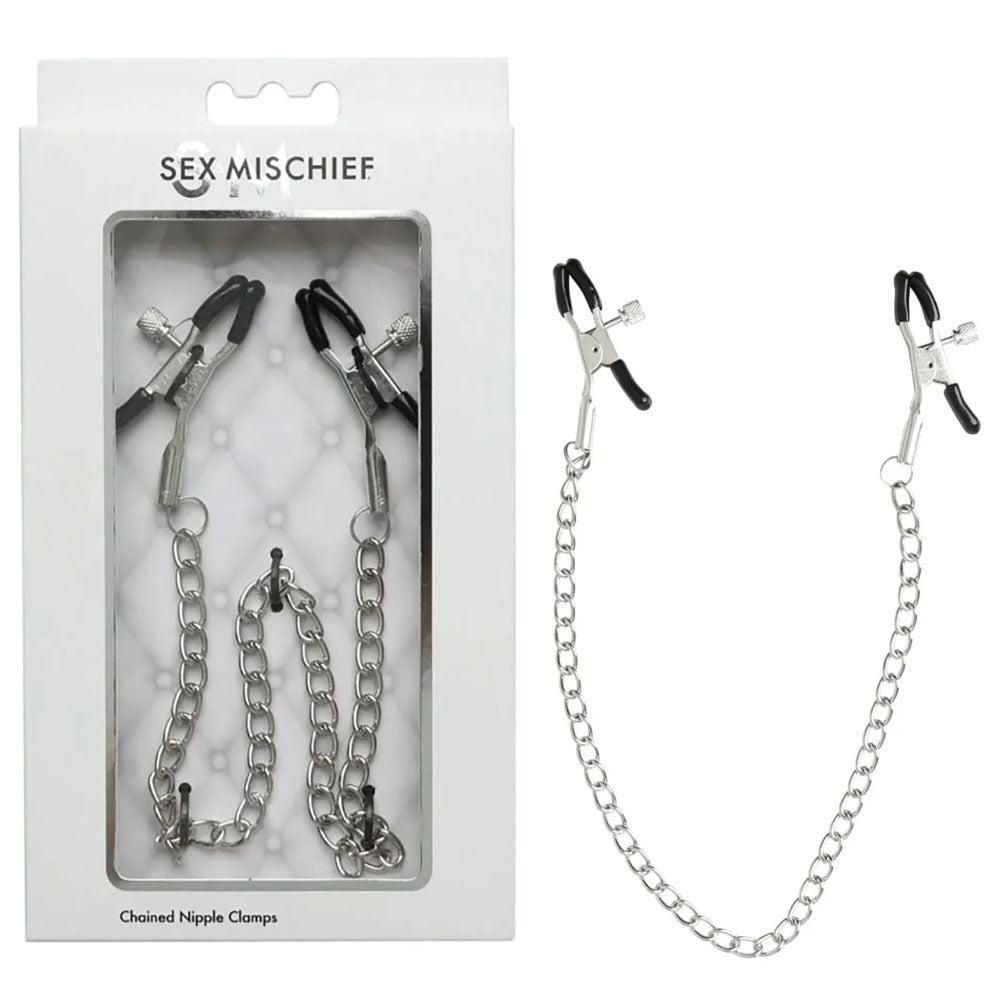 Sex & Mischief Chained Nipple Clamps with Chain