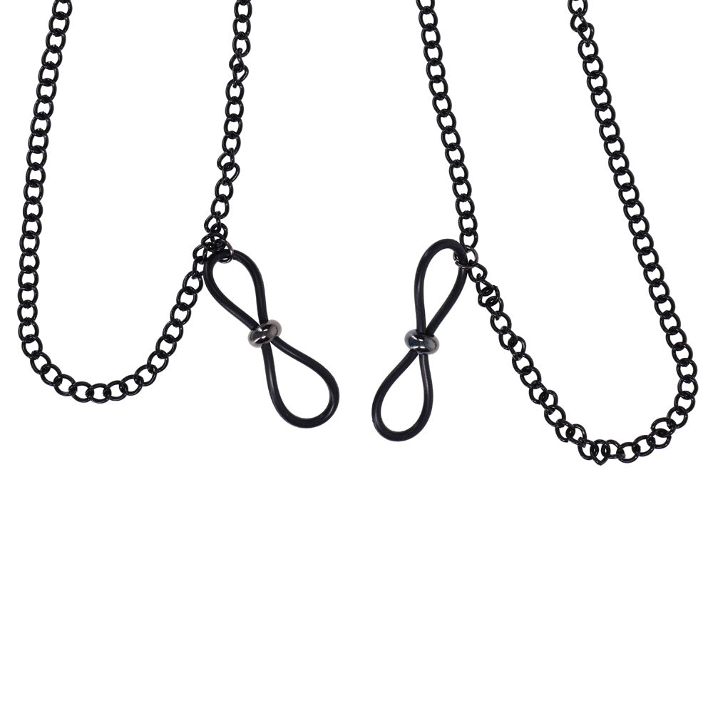 Sex & Mischief Lace Collar with Nipple Ties - Black