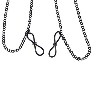 Sex & Mischief Lace Collar with Nipple Ties - Black