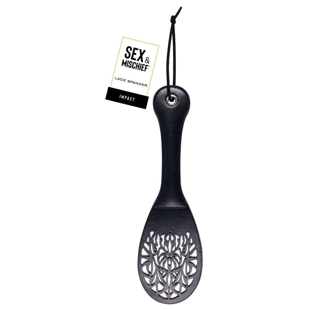 Sex & Mischief Lace Spanker - Black