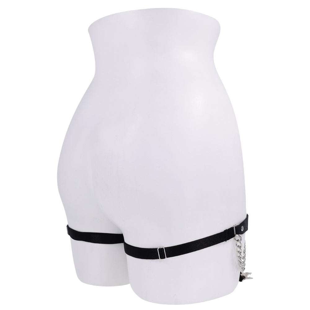 Sex & Mischief Chain Lace Garters - Black