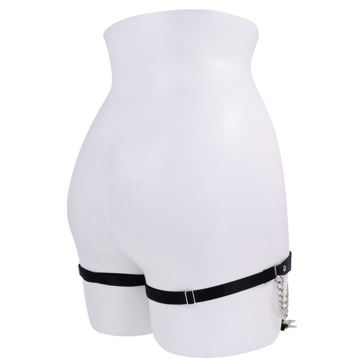 Sex & Mischief Chain Lace Garters - Black