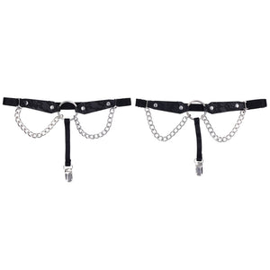 Sex & Mischief Chain Lace Garters - Black
