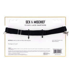 Sex & Mischief Chain Lace Garters - Black