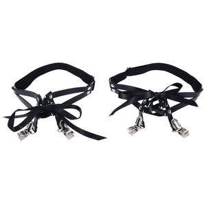 Sex & Mischief Laced Up Garters - Black