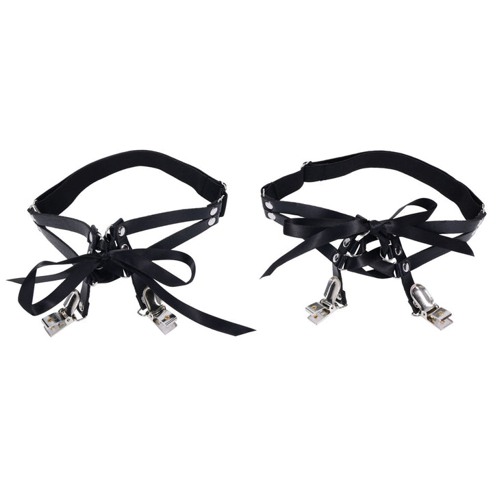 Sex & Mischief Laced Up Garters - Black