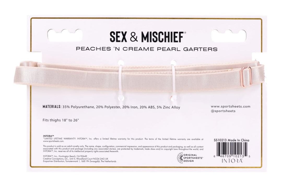 Sex & Mischief Peaches n CreaMe Pearl Garters Set