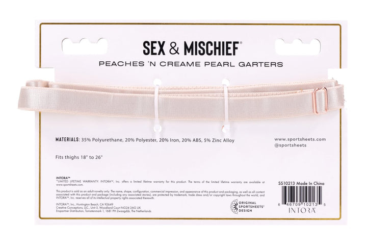 Sex & Mischief Peaches n CreaMe Pearl Garters Set