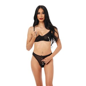 Sex & Mischief Shadow Bell Metal Nipple and Clit Jewelry Clamps