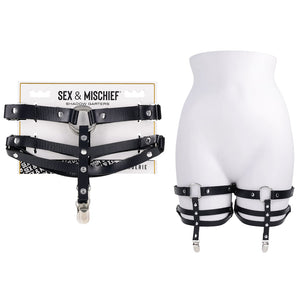 Sex & Mischief Shadow Black Leg Garters