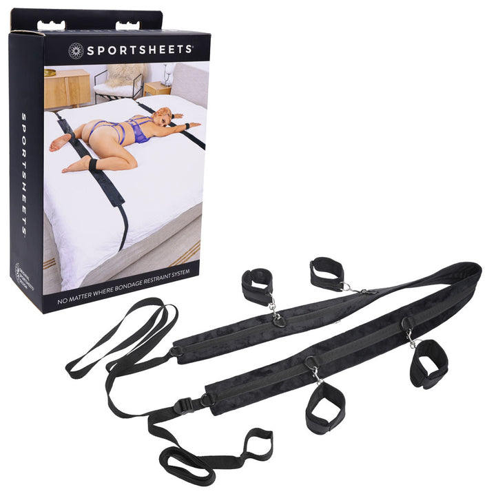 Sportsheets No Matter Where Bondage Restraint System - Black