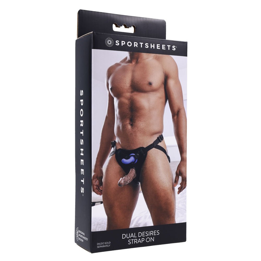 Sportsheets Dual Desires Strap On Harness - Black