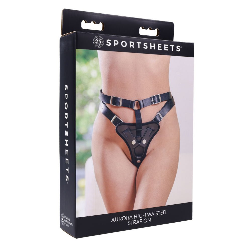 Sportsheets Aurora High Waisted Strap On Harness - Black