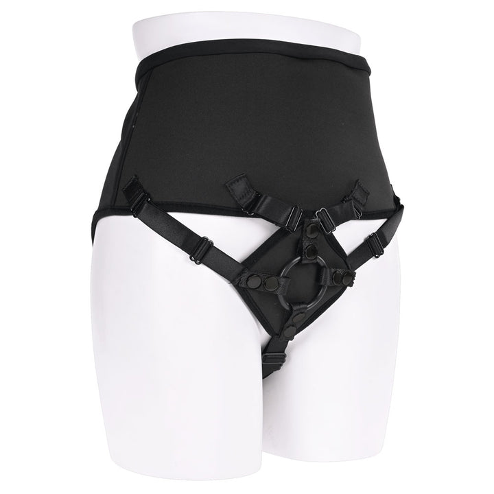 Sportsheets High Waisted Corset Strap On Harness - Black