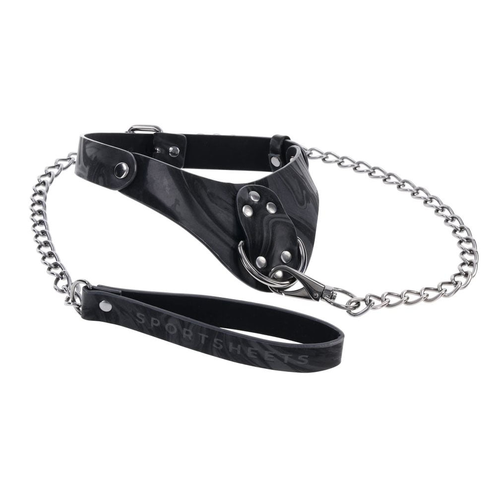 Sportsheets Velvet Noir Collar & Leash - Black