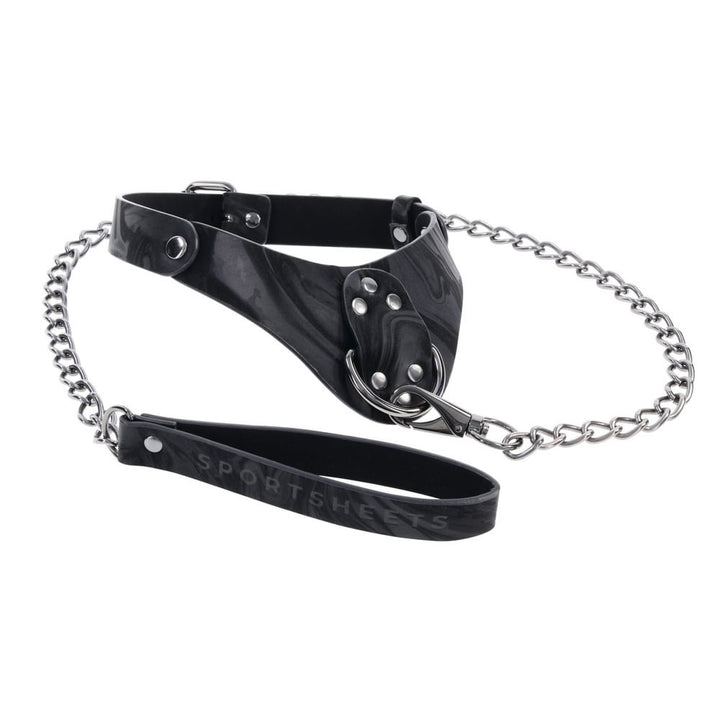 Sportsheets Velvet Noir Collar & Leash - Black