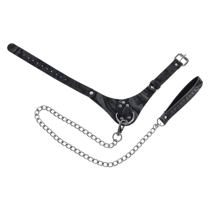 Sportsheets Velvet Noir Collar & Leash - Black