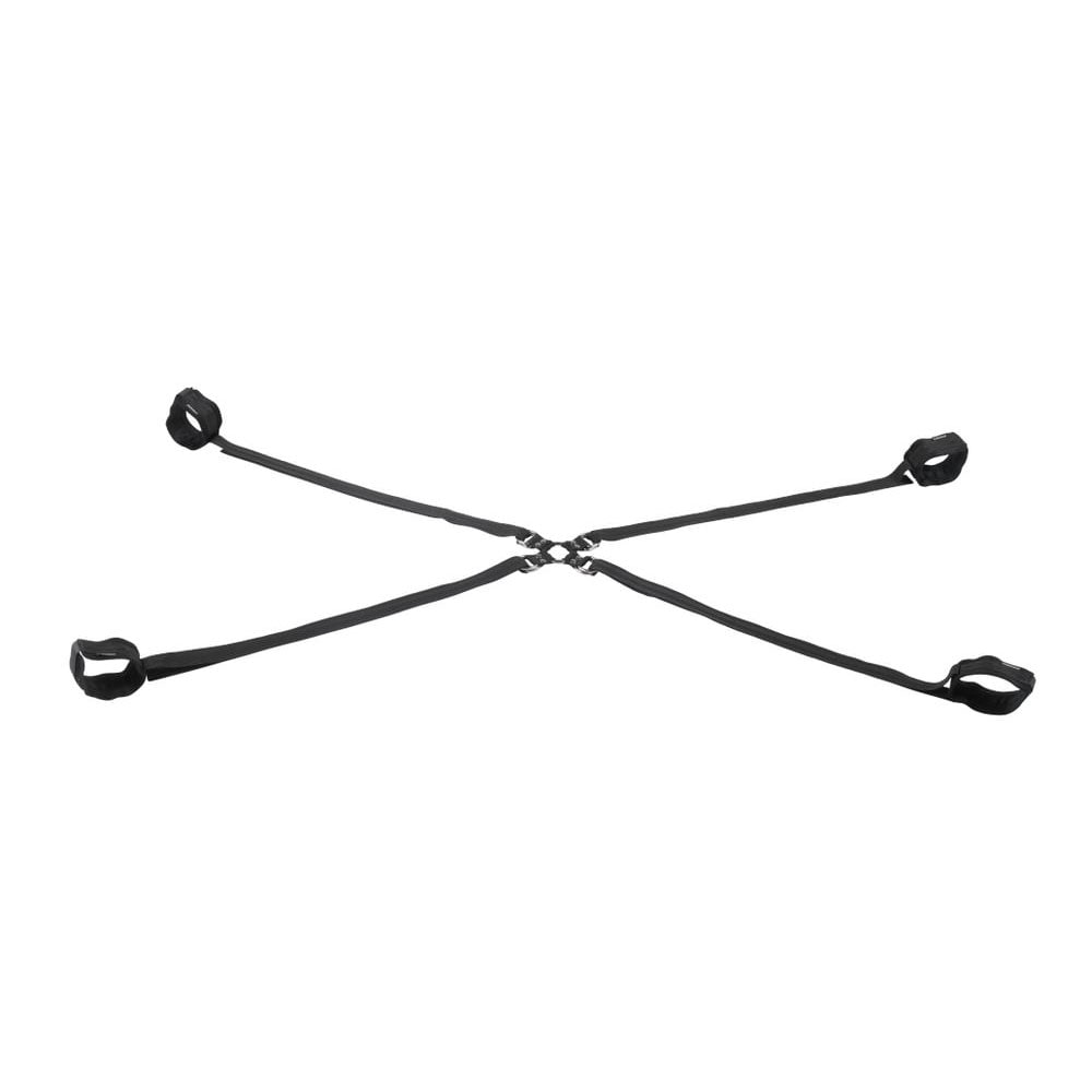 Sportsheets Velvet Noir Adjustable Hog Tie & Cuff Restraint Set - Black