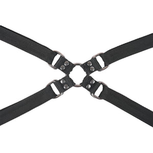 Sportsheets Velvet Noir Adjustable Hog Tie & Cuff Restraint Set - Black