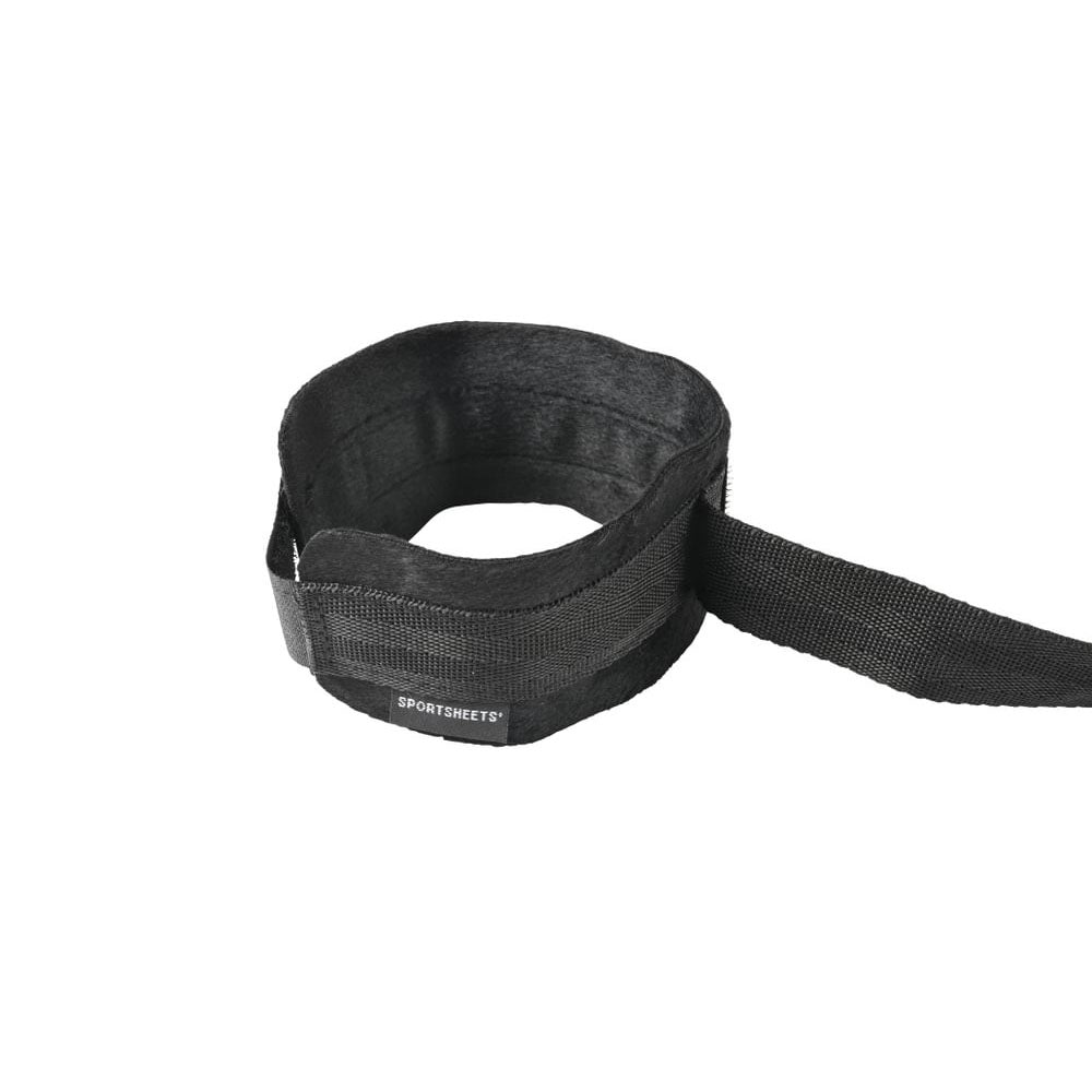 Sportsheets Velvet Noir Adjustable Hog Tie & Cuff Restraint Set - Black