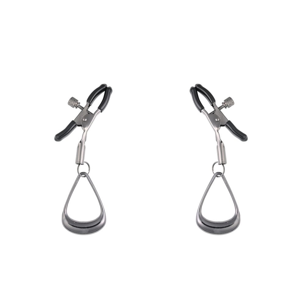 Sportsheets Velvet Noir Tuggable Nipple Clamps - Gunmetal