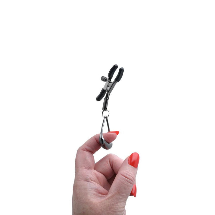Sportsheets Velvet Noir Tuggable Nipple Clamps - Gunmetal