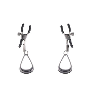 Sportsheets Velvet Noir Tuggable Nipple Clamps - Gunmetal