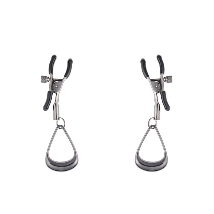Sportsheets Velvet Noir Tuggable Nipple Clamps - Gunmetal