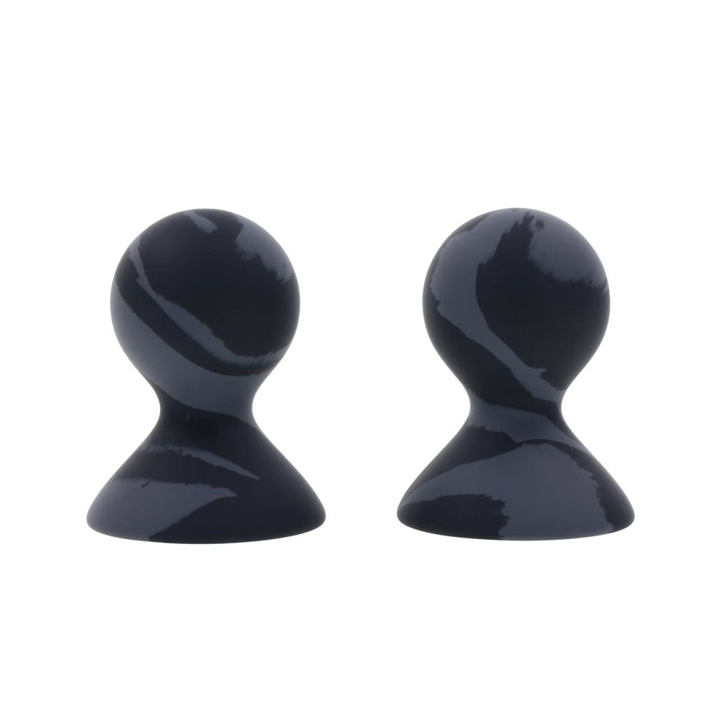 Sportsheets Velvet Noir Silicone Nipple Suckers - Black/Grey