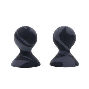 Sportsheets Velvet Noir Silicone Nipple Suckers - Black/Grey