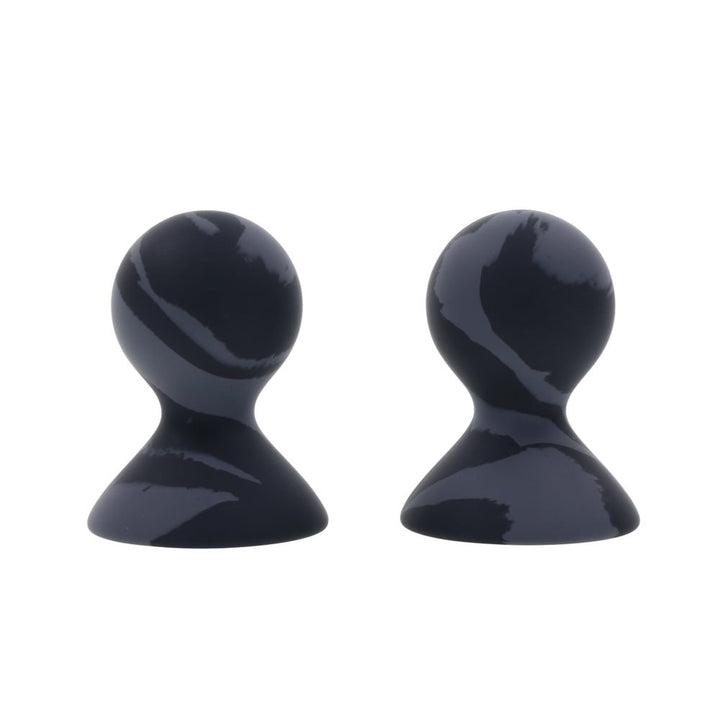 Sportsheets Velvet Noir Silicone Nipple Suckers - Black/Grey