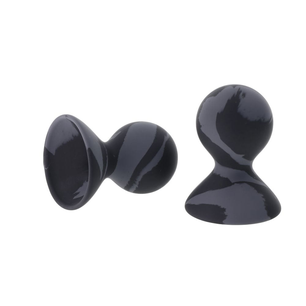 Sportsheets Velvet Noir Silicone Nipple Suckers - Black/Grey