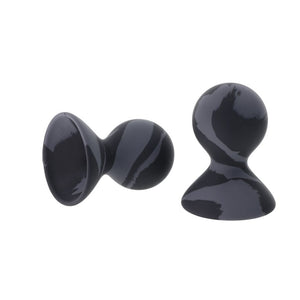 Sportsheets Velvet Noir Silicone Nipple Suckers - Black/Grey
