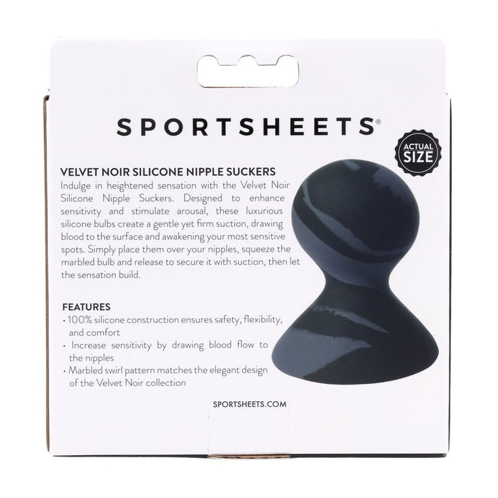 Sportsheets Velvet Noir Silicone Nipple Suckers - Black/Grey