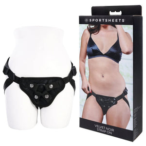 Sportsheets Velvet Noir Adulstable Strap On Harness - Black