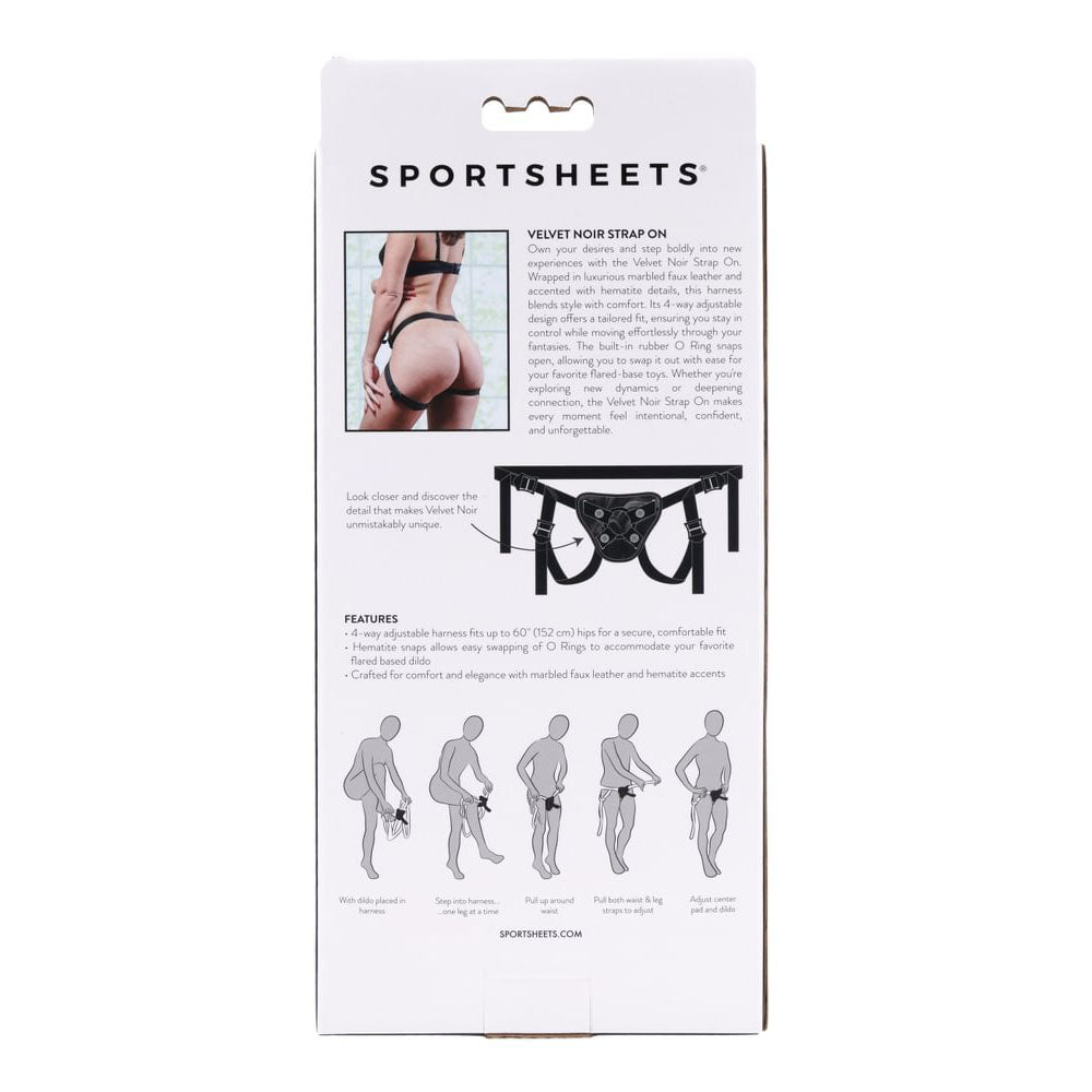 Sportsheets Velvet Noir Adulstable Strap On Harness - Black