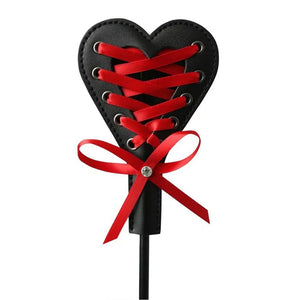 Sex & Mischief Heart Beat Crop - Black/Red