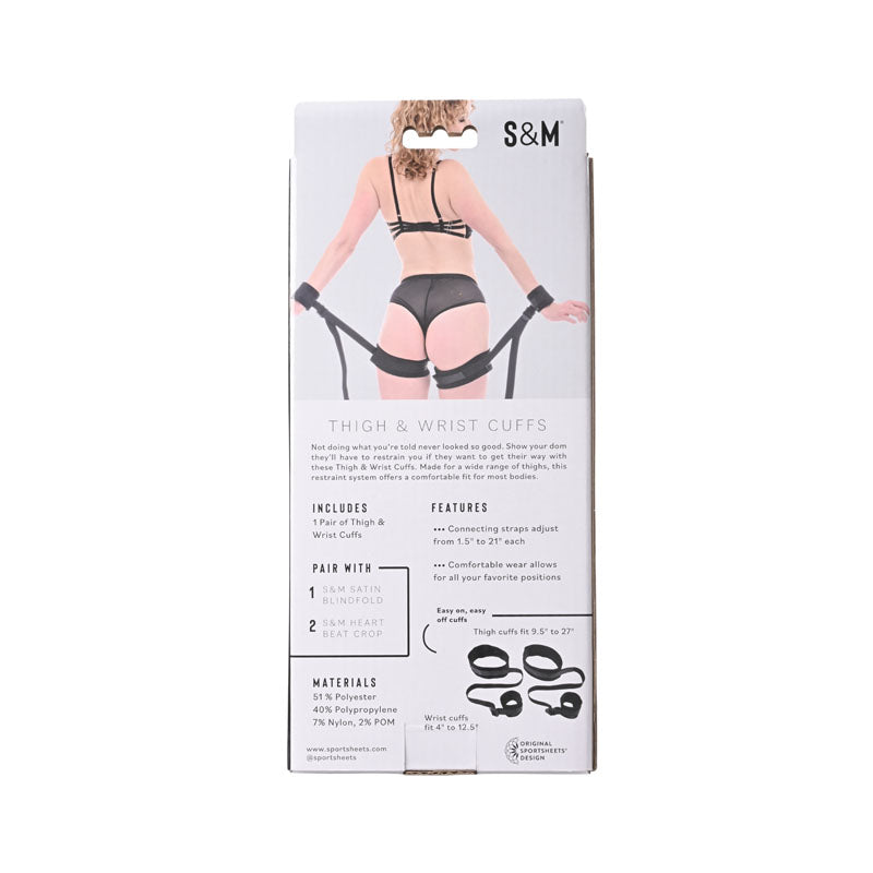 Sex & Mischief Thigh & Wrist Cuffs - Black