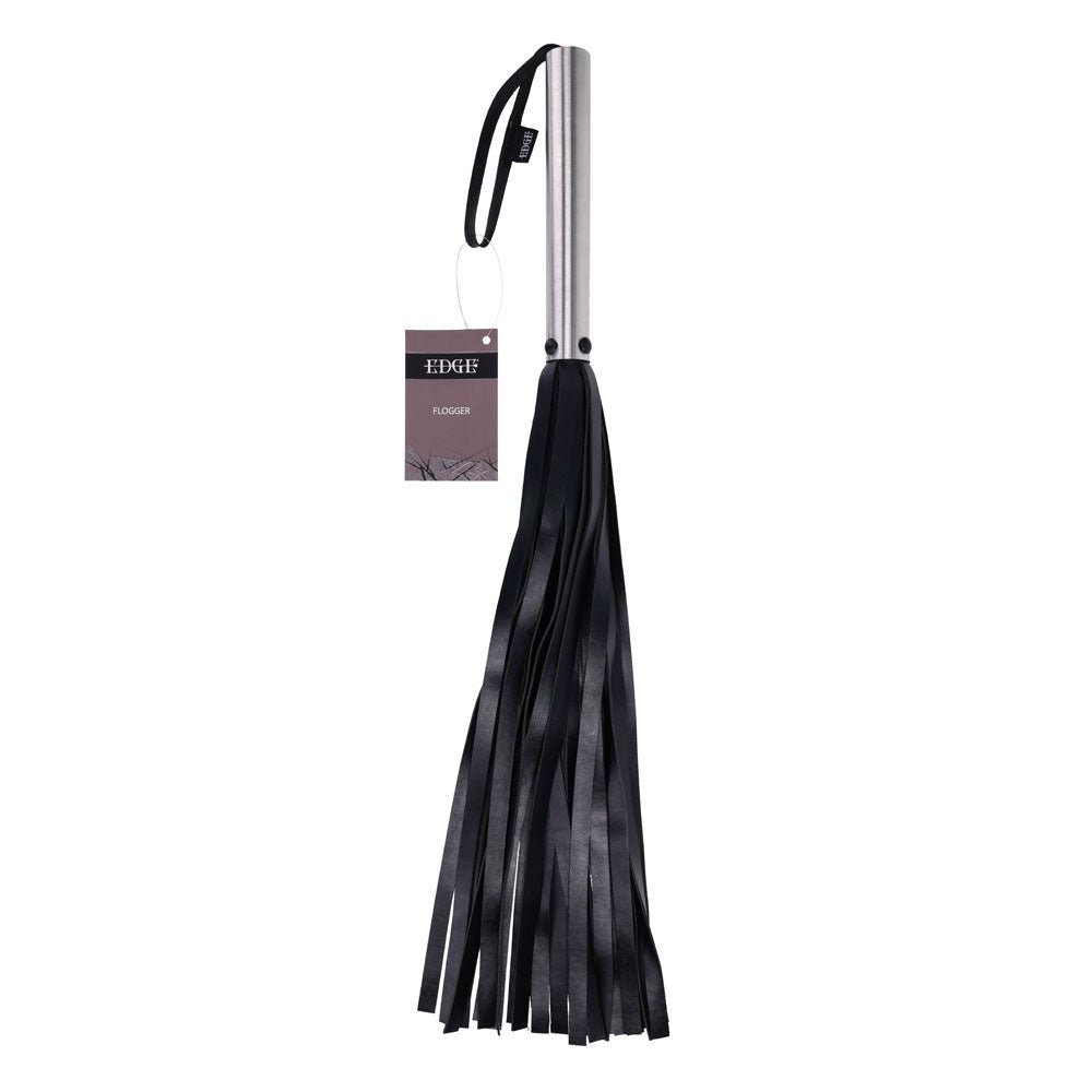 Edge Flogger Whip with Metal Handle - Black