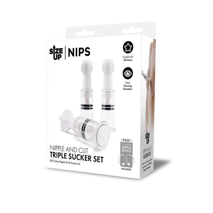 Size Up Nipple and Clit Triple Sucker Set