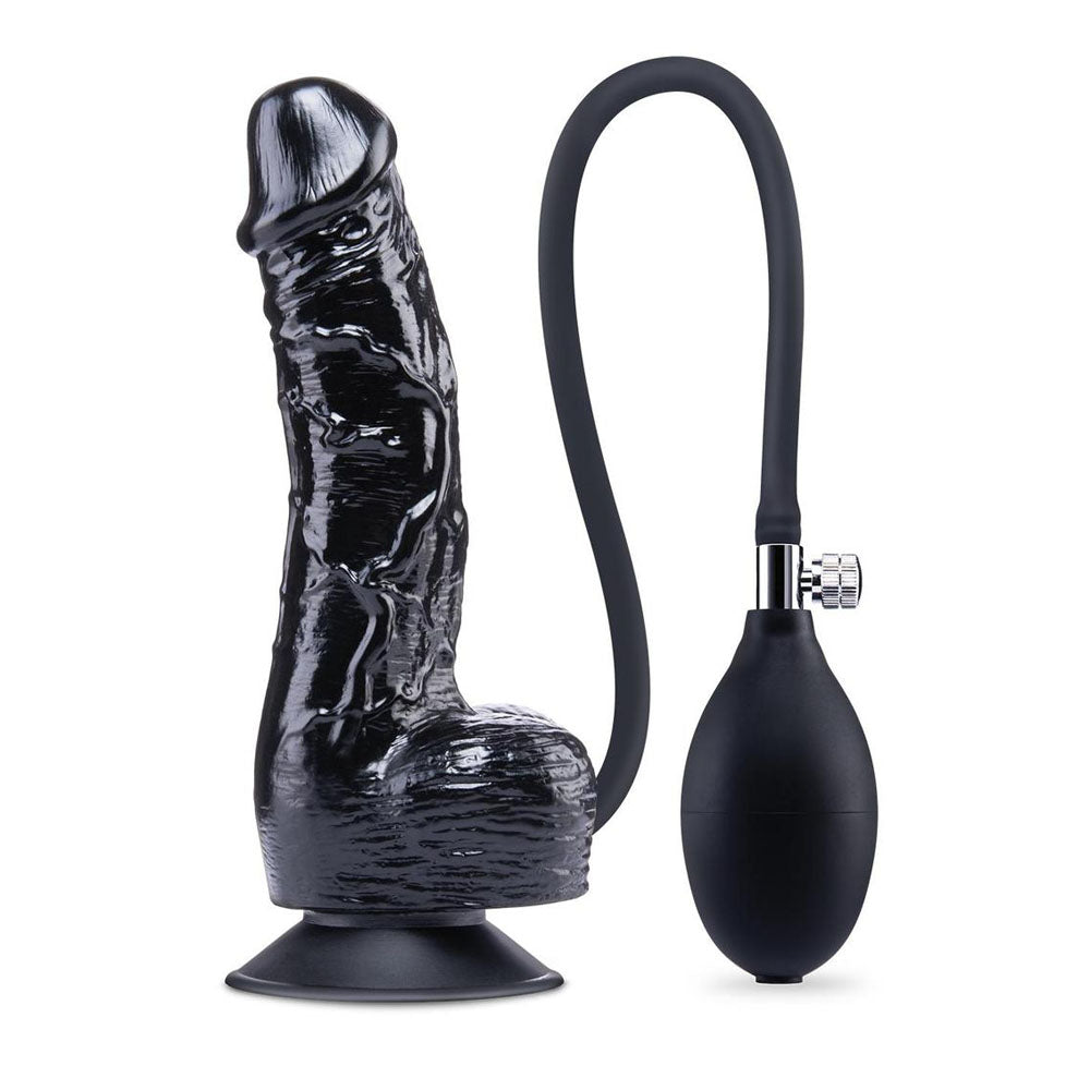 Size Up 6 Inch Inflatable Dildo with Balls - Black