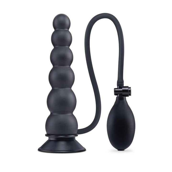 Size Up 7 Inch Ripple Inflatable Butt Plug - Black
