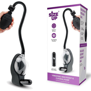 Size Up Vibrating Mini Pussy & Clitoral Pump - Clear