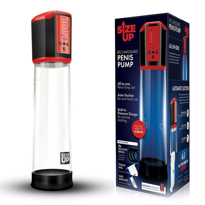 Size Up Rechargeable Penis Pump - Clear