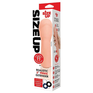 Size Up Realistic 3 Inch Penis Extender - Flesh