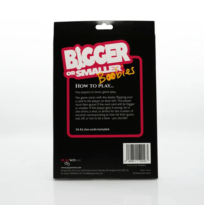 Bigger or Smaller Boobs Card Game