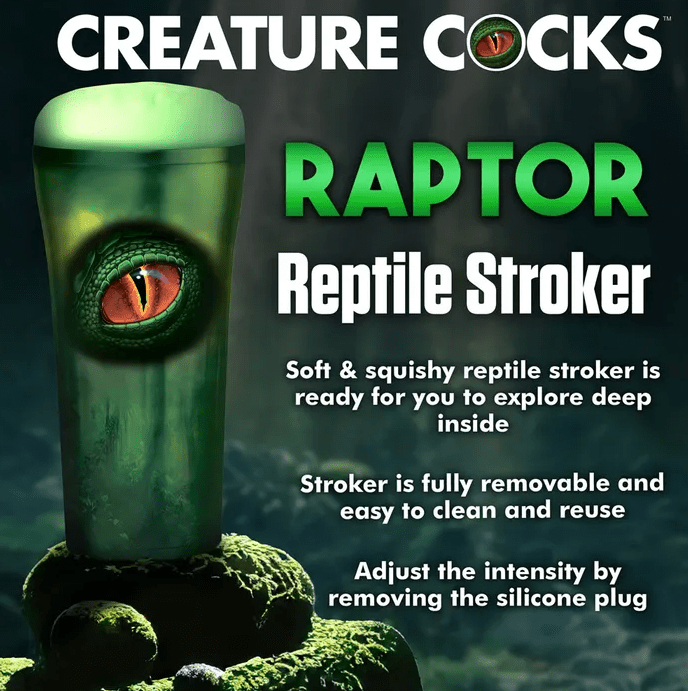 Creature Cocks Raptor Reptile Stroker - Green